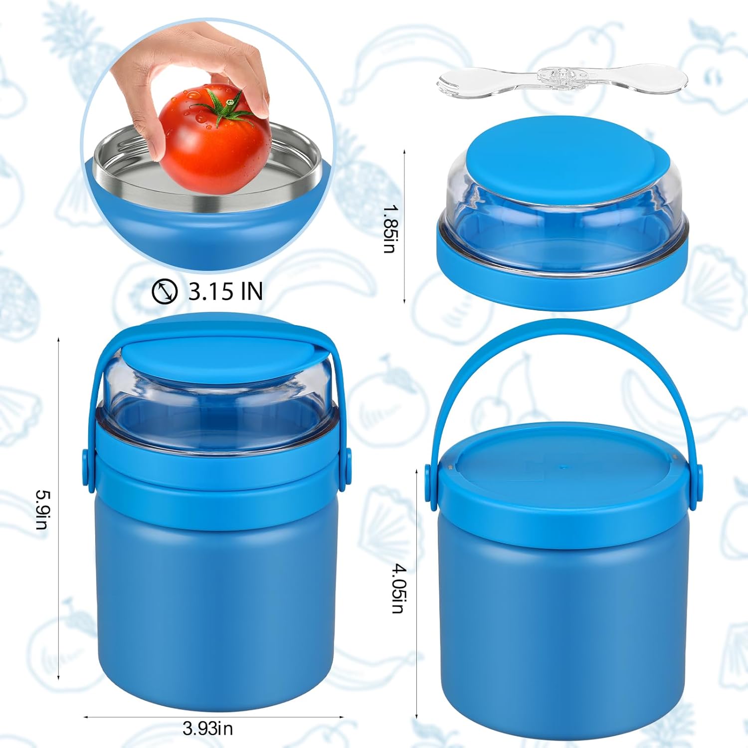 2-in-1 Insulated Food Jar with Snack Compartment