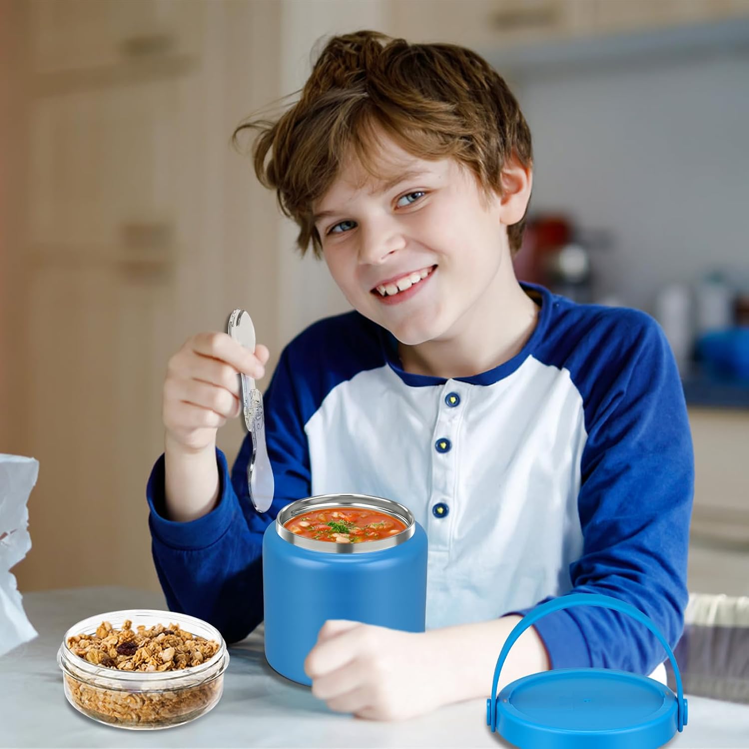 2-in-1 Insulated Food Jar with Snack Compartment