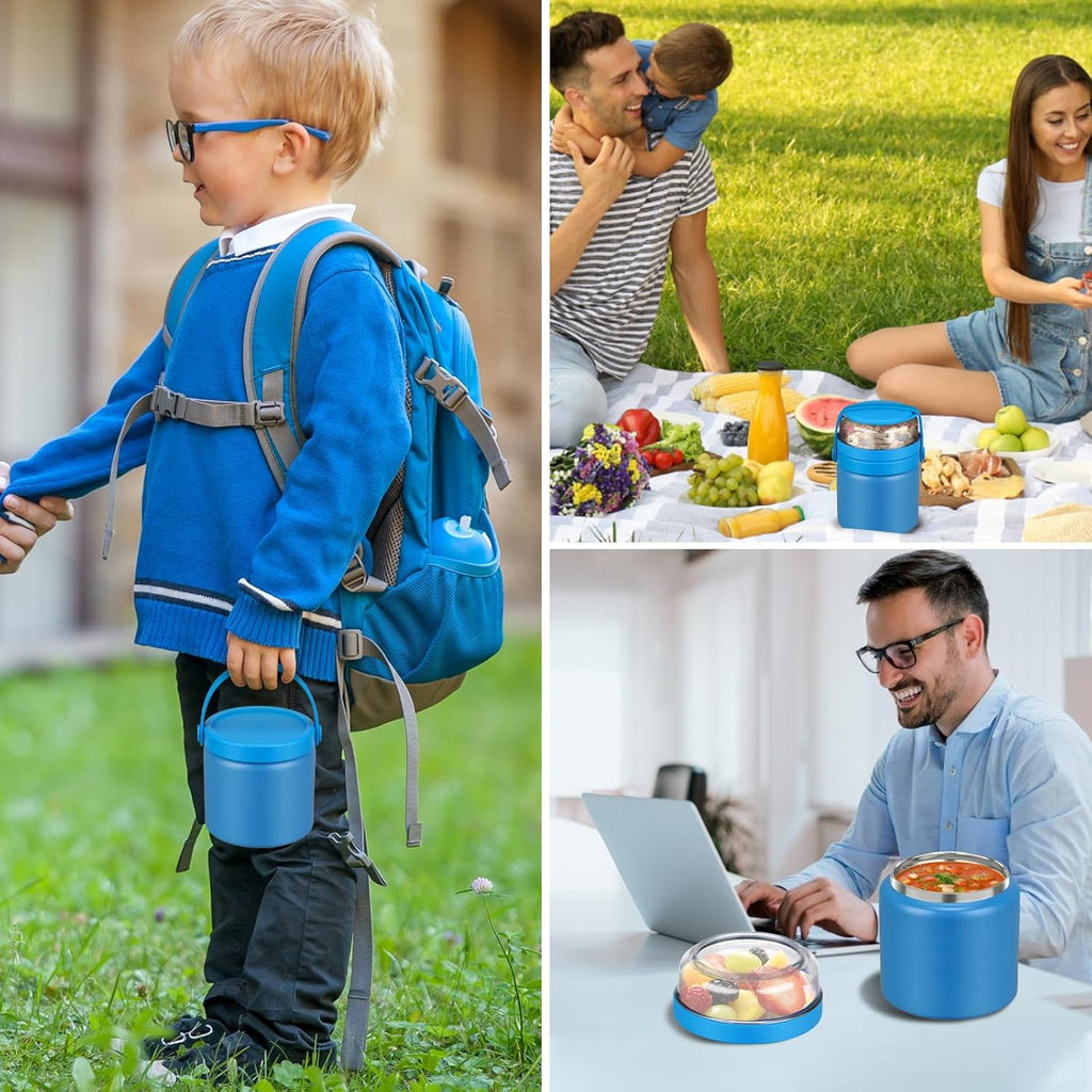 2-in-1 Insulated Food Jar with Snack Compartment