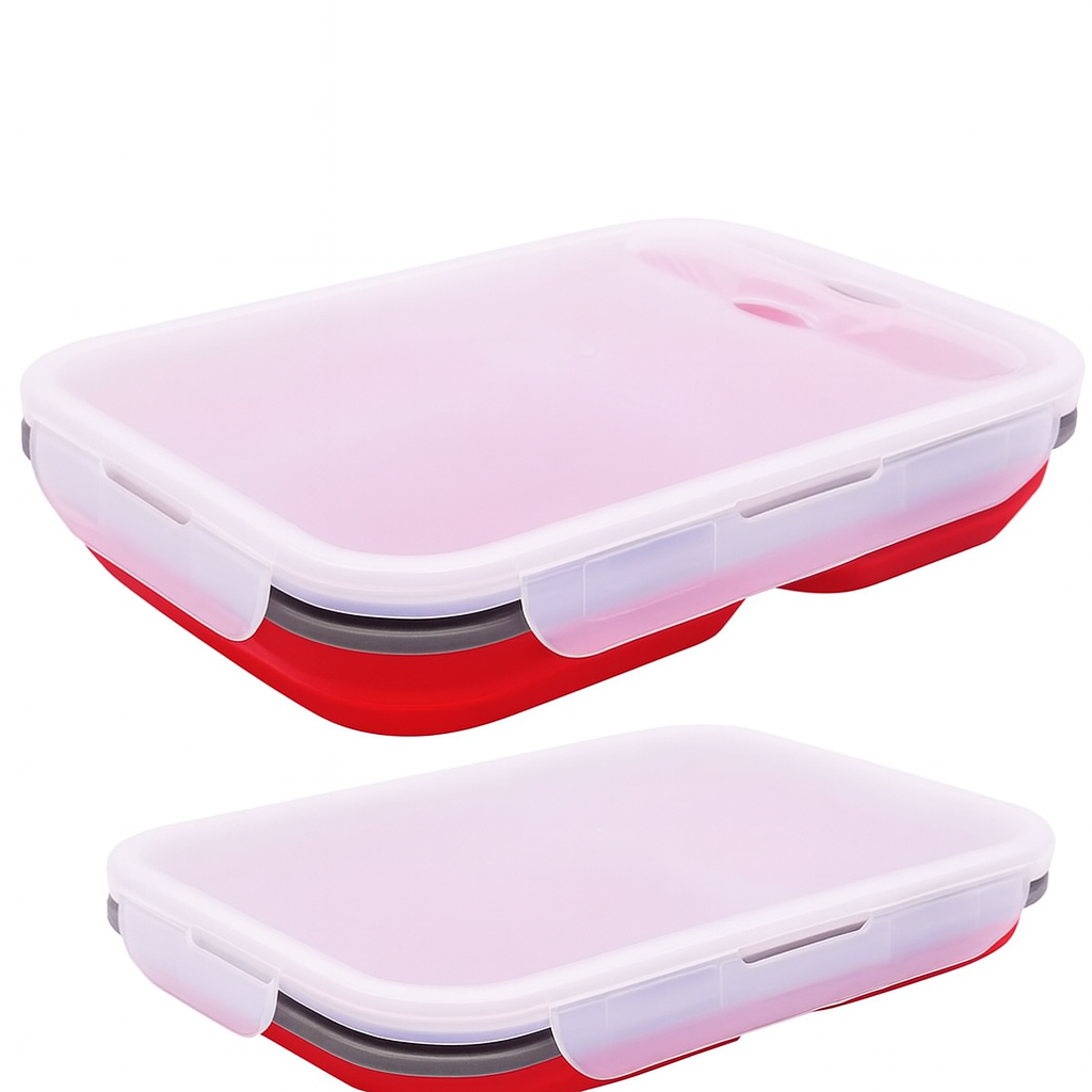 Collapsible Silicone Bento Lunch Box Set