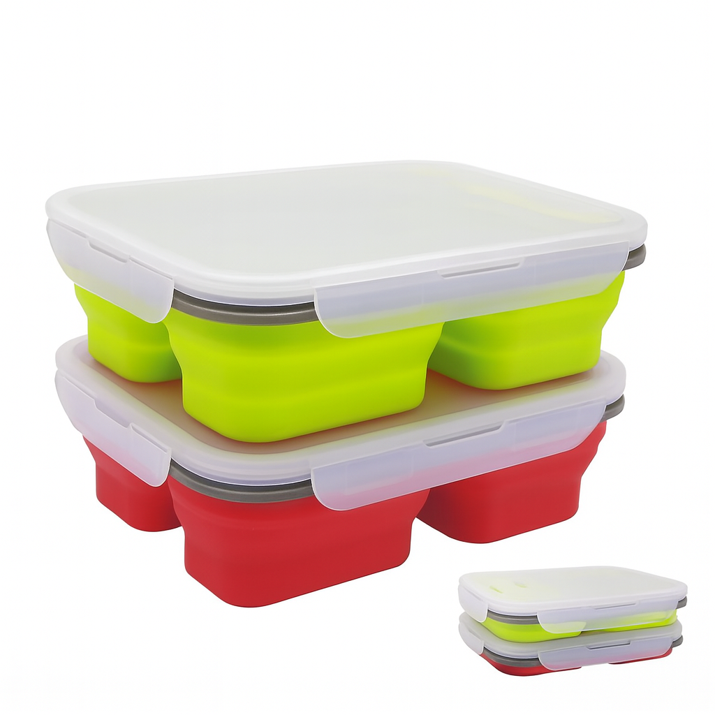 Collapsible Silicone Bento Lunch Box Set