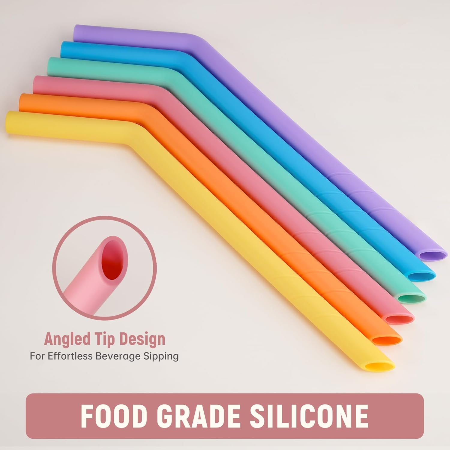 Extra Wide Silicone Straws with Brushes
