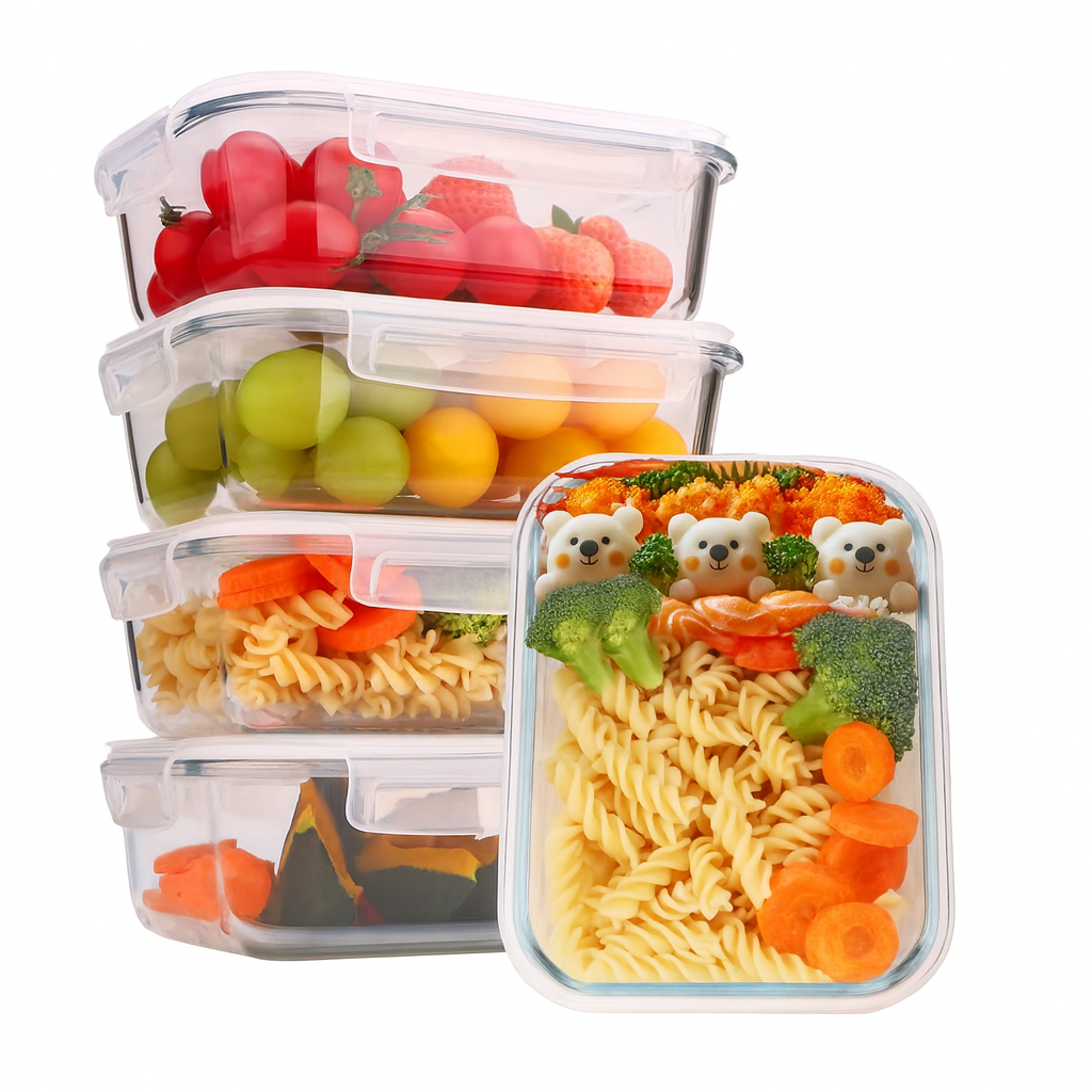 Glass Food Containers Set with Airtight Lids