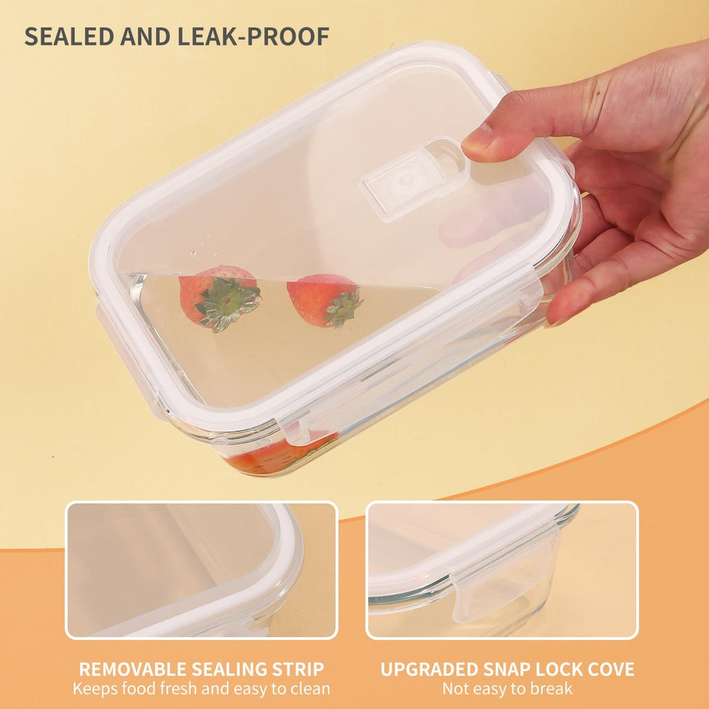 Glass Food Containers Set with Airtight Lids