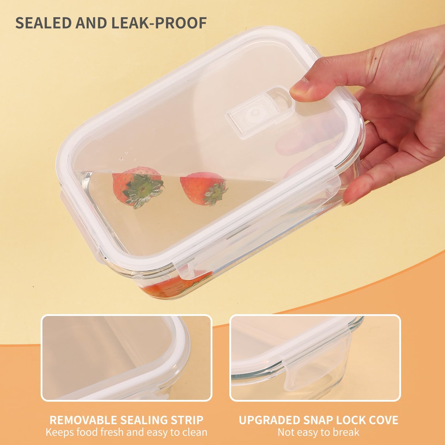 Glass Food Containers Set with Airtight Lids