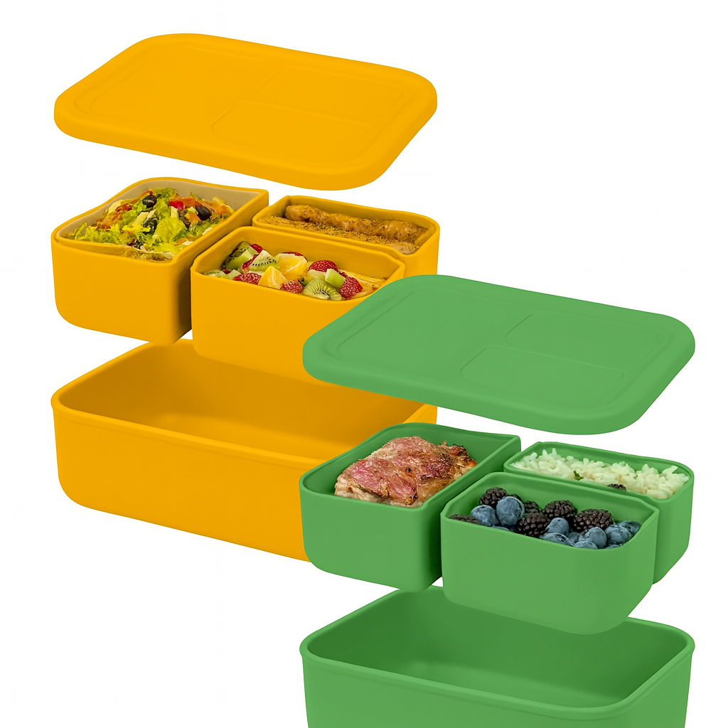 Silicone Bento Lunch Box Set with Lids