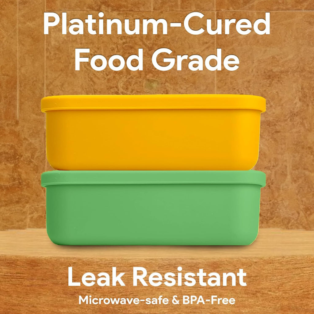 Silicone Bento Lunch Box Set with Lids