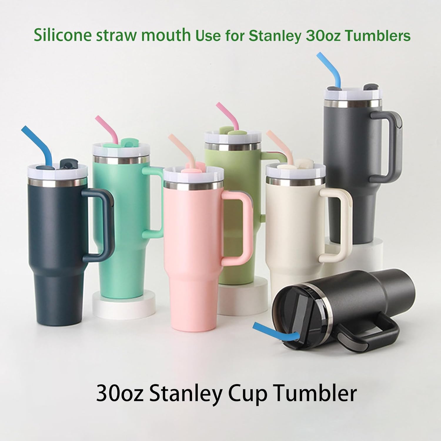 Titanium Reusable Straw Set with Silicone Tips